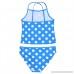 ACSUSS Little Big Girls 2 Pieces Tankini Set Swimsuit Polka Dots Camisole Crop Tops with Bottoms Swimwear Blue B07MC8DX2K